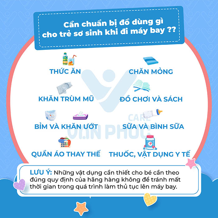 Các đồ dùng cần chuẩn bị cho bé