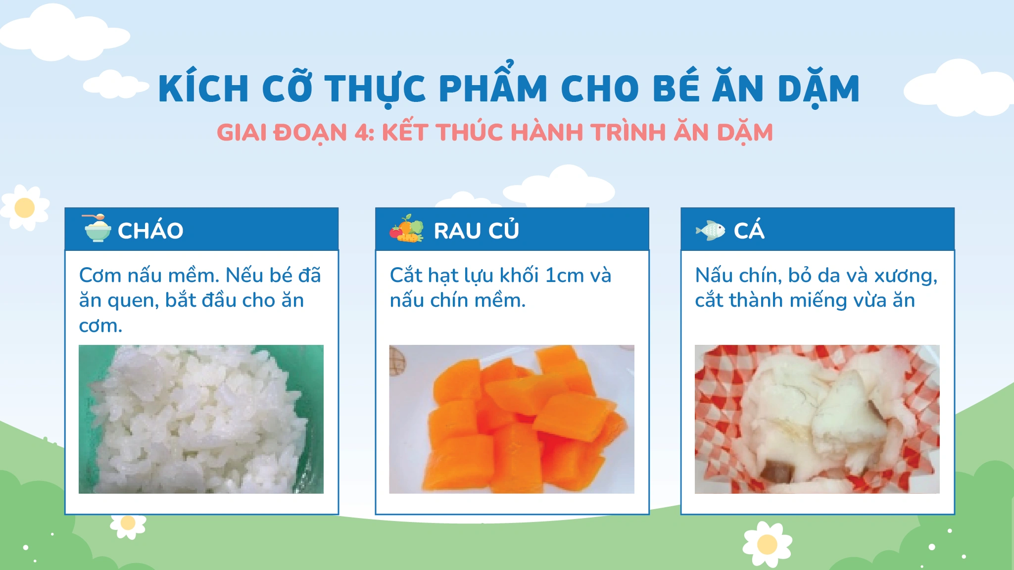 Giai đoạn 4 luyện cắn thực phẩm đối với trẻ trên 1 tuổi