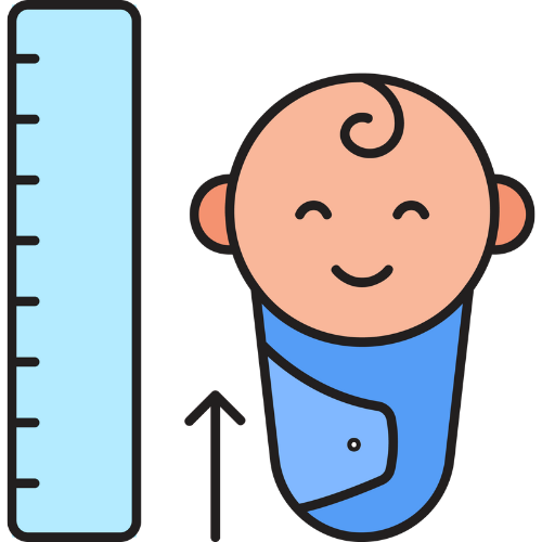 Biểu đồ tăng trưởng với hình em bé