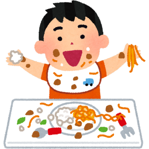 Hình ảnh minh hoạ trẻ khám phá thực phẩm bằng tay